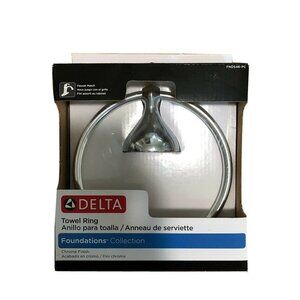 Delta FNDS46-PC Foundations Bath Towel Ring, Chrome Finish